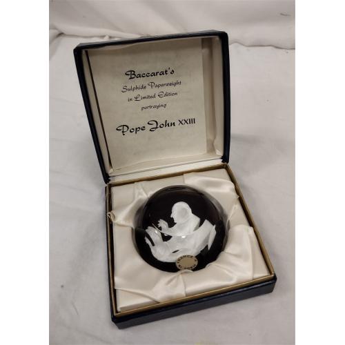 BACCARAT POPE JOHN XXII PAPERWEIGHT WITH BOX