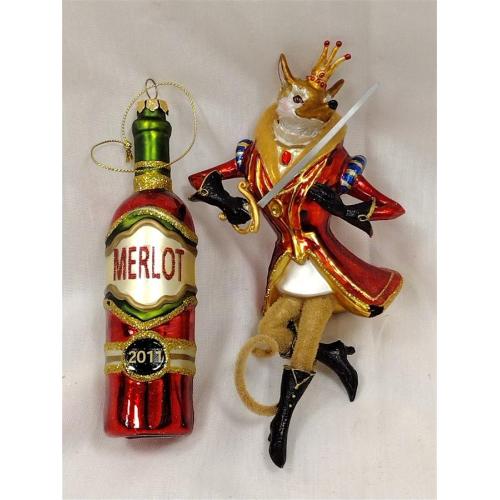 TWO BLOWN GLASS ORNAMENTS