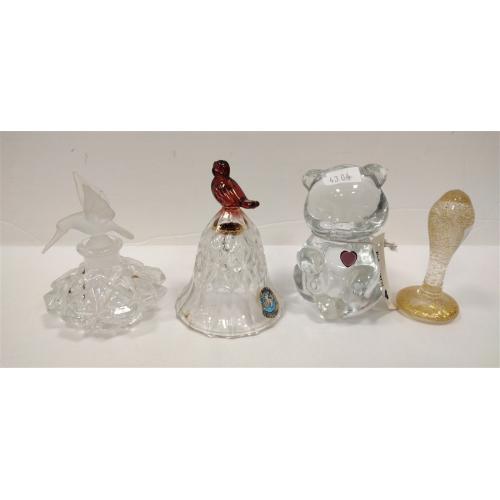 FENTON BEAR, PERFUME BOTTLE, HOFBAUER BELL, STAMP