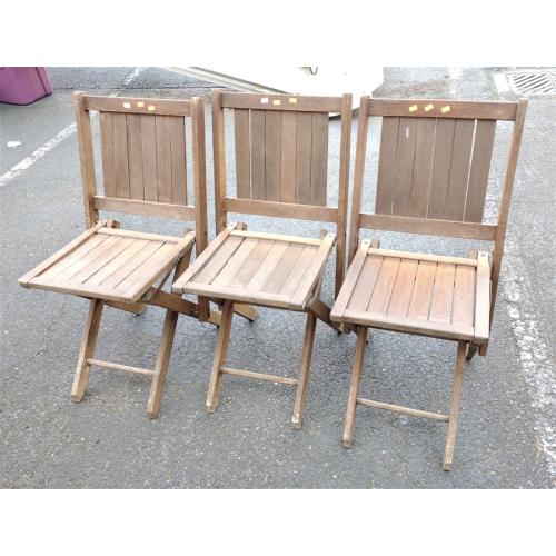 SET OF THREE ANTIQUE FOLDING CHAIRS
