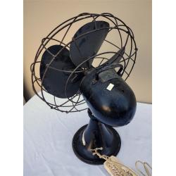 VINTAGE METAL TABLE FAN REPURPOSED INTO A DECORATIVE ART PIECE