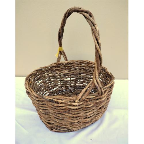 VINTAGE TWIG BASKET WITH HANDLE
