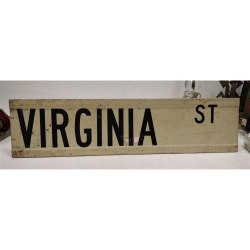 OLD VIRGINIA STREET SIGN - SHOWS WEAR