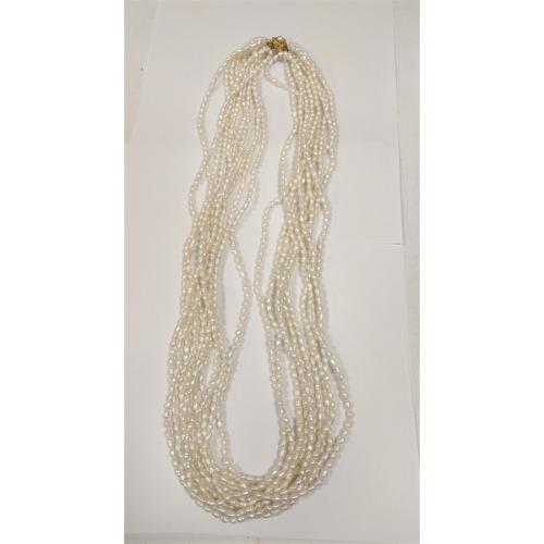 MULTI-STRAND FRESH WATER PEARL NECKLACE