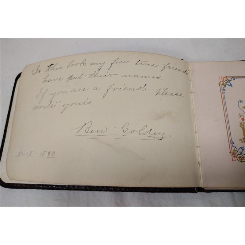 VICTORIAN LEATHER BOUND AUTOGRAPH ALBUM