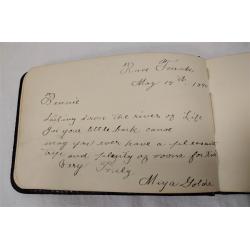 VICTORIAN LEATHER BOUND AUTOGRAPH ALBUM