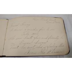 VICTORIAN LEATHER BOUND AUTOGRAPH ALBUM
