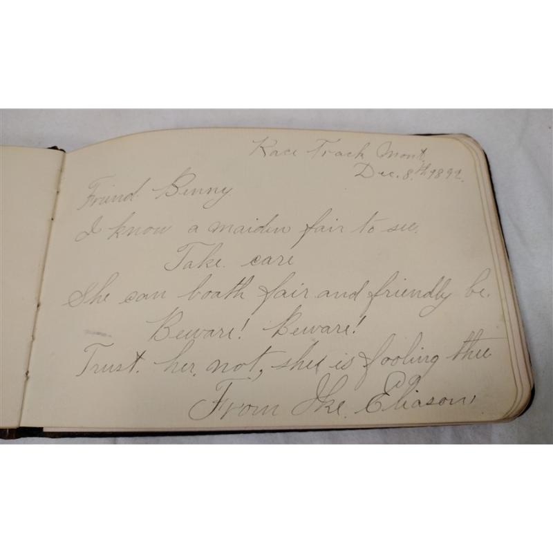 VICTORIAN LEATHER BOUND AUTOGRAPH ALBUM
