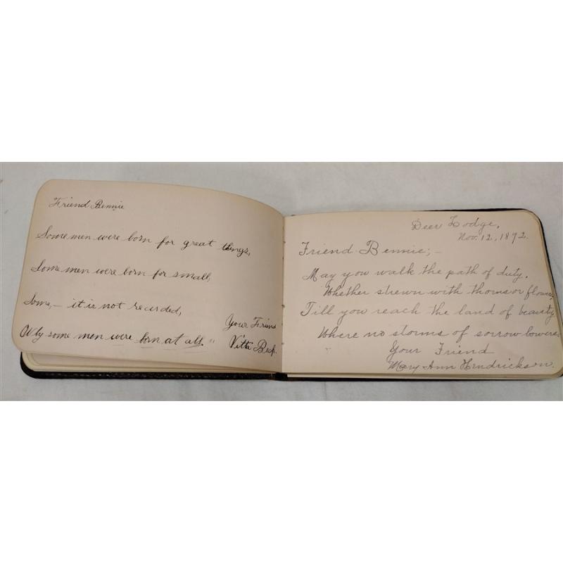 VICTORIAN LEATHER BOUND AUTOGRAPH ALBUM