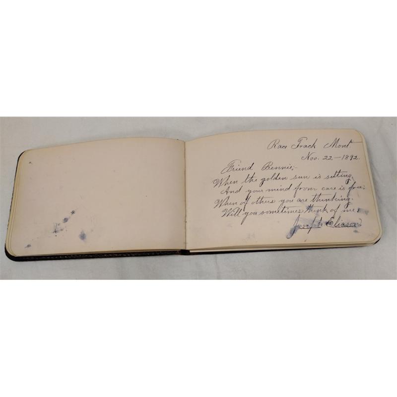 VICTORIAN LEATHER BOUND AUTOGRAPH ALBUM