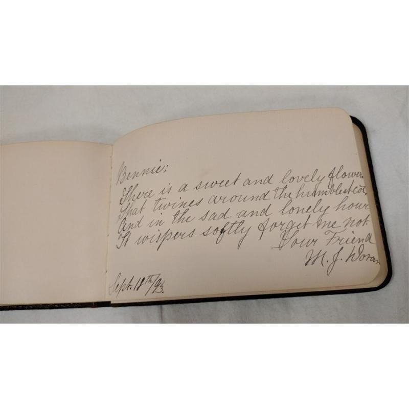 VICTORIAN LEATHER BOUND AUTOGRAPH ALBUM