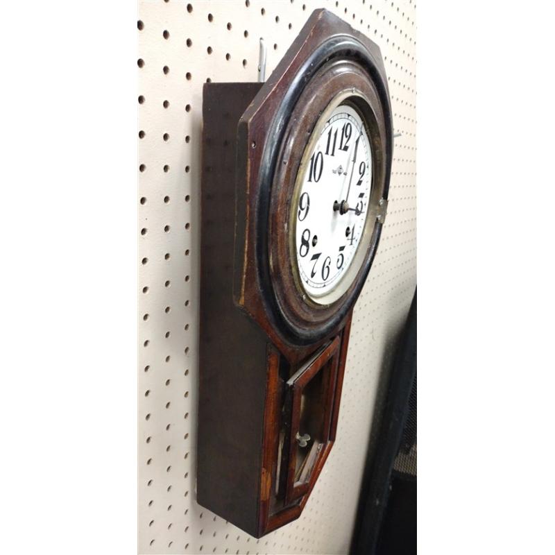 ANTIQUE JAPANESE WALL CLOCK PROJECT - HAS KEYS, NO PENDULUM