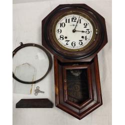 ANTIQUE JAPANESE WALL CLOCK PROJECT - HAS KEYS, NO PENDULUM