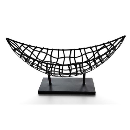VINTAGE PIER 1 IMPORTS METAL WIRE NOMAD WEAVE BOAT BASKET