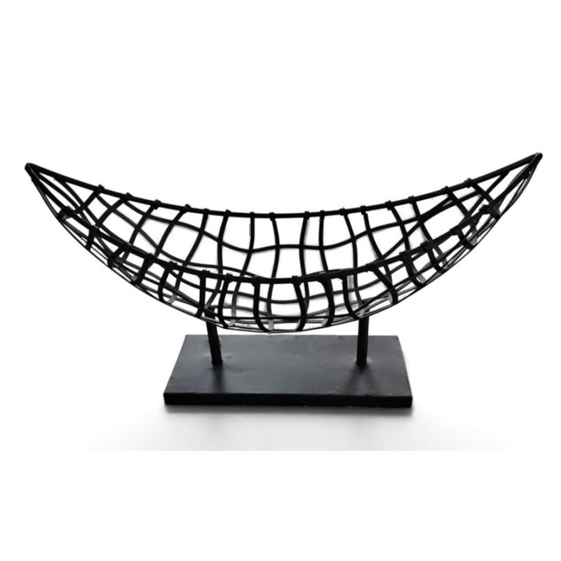 VINTAGE PIER 1 IMPORTS METAL WIRE NOMAD WEAVE BOAT BASKET