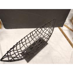 VINTAGE PIER 1 IMPORTS METAL WIRE NOMAD WEAVE BOAT BASKET