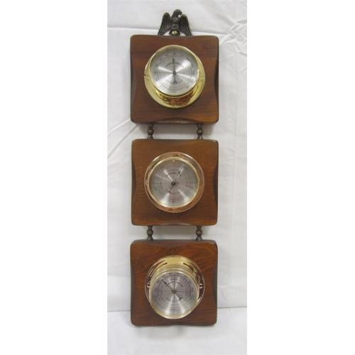 THREE SECTION SPRINGFIELD WEATHER STATION WITH EAGLE ON TOP