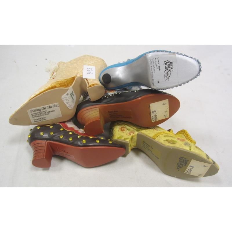 COLLECTION OF 14 DECORATIVE SHOES - "JUST THE RIGHT SHOE" AND OTHERS