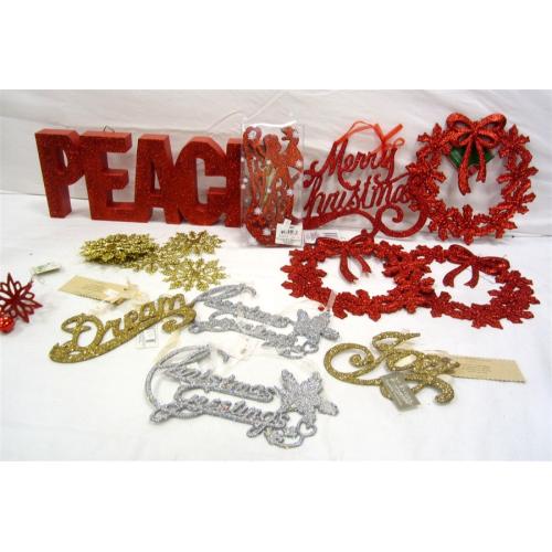 CHRISTMAS WALL HANGING GLITTER DISPLAYS