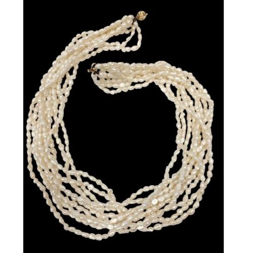 MULTI-STRAND FRESH WATER PEARL NECKLACE/CHOKER