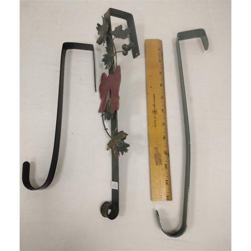 THREE OVER THE DOOR METAL HOOKS
